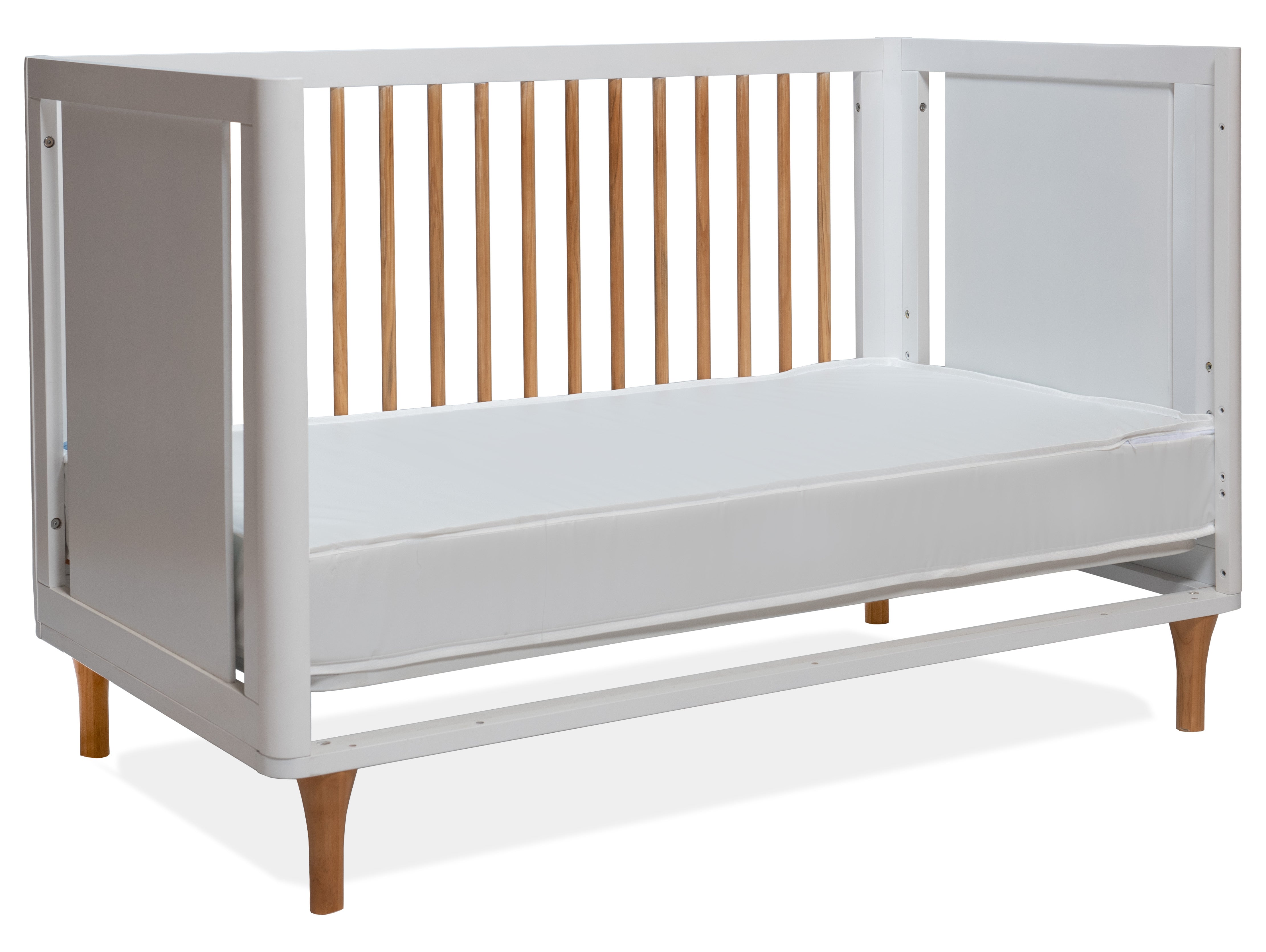 Lollipop 4-in-1 Convertible Crib with Free Toddler Rail Conversion Kit + Crib Mattress