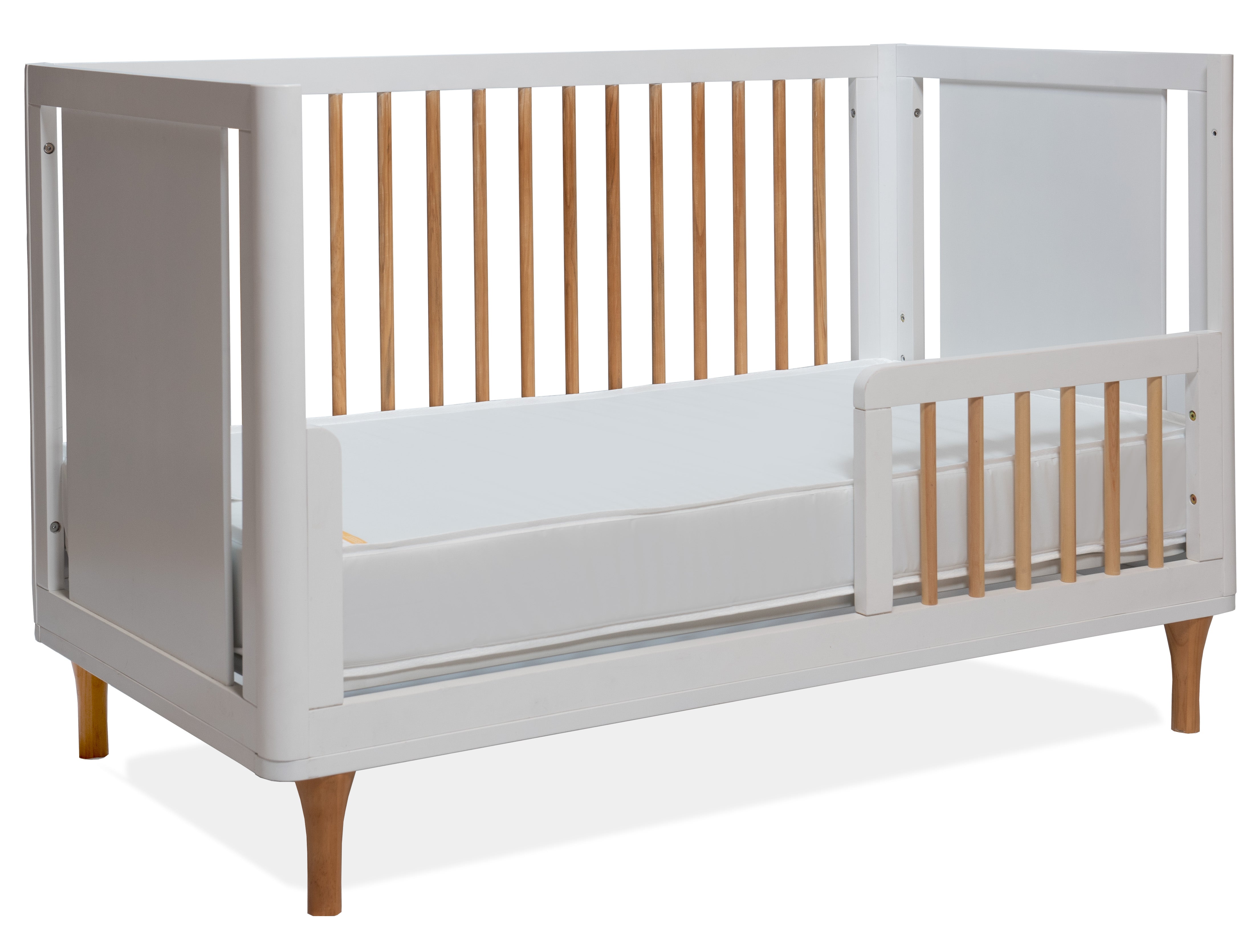 Lollipop 4-in-1 Convertible Crib with Free Toddler Rail Conversion Kit + Crib Mattress